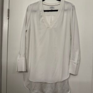 Nordstrom White 3/4 Sleeve Asymmetrical Blouse
